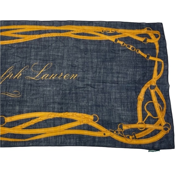 ❣️HP❣️ Lauren Ralph Lauren Wool Wrap/Scarf OS Black/Brown - Picture 9 of 13